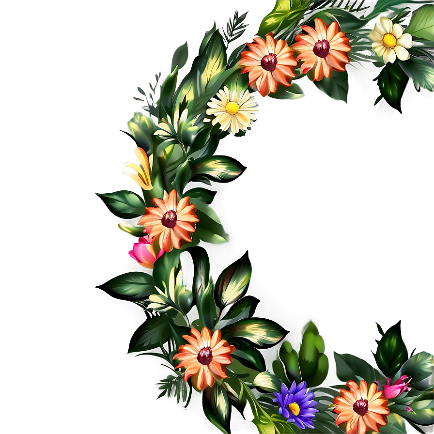 Aesthetic Floral Wreath Png Lum