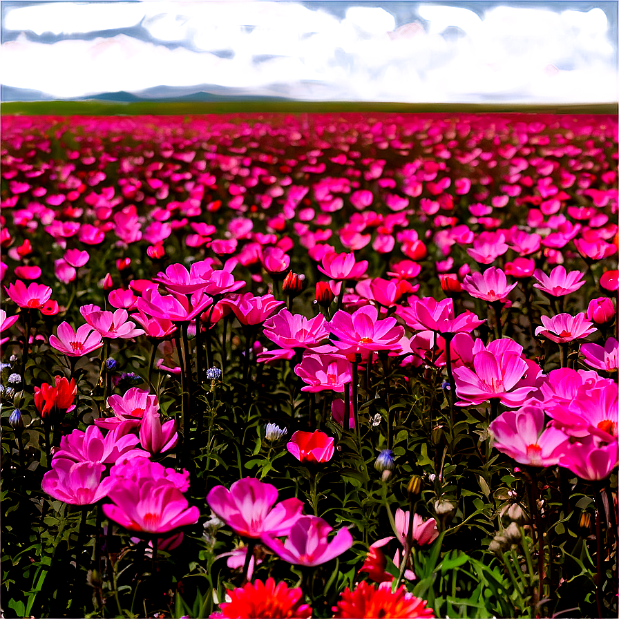 Aesthetic Flower Field Serenity Png Ebo55