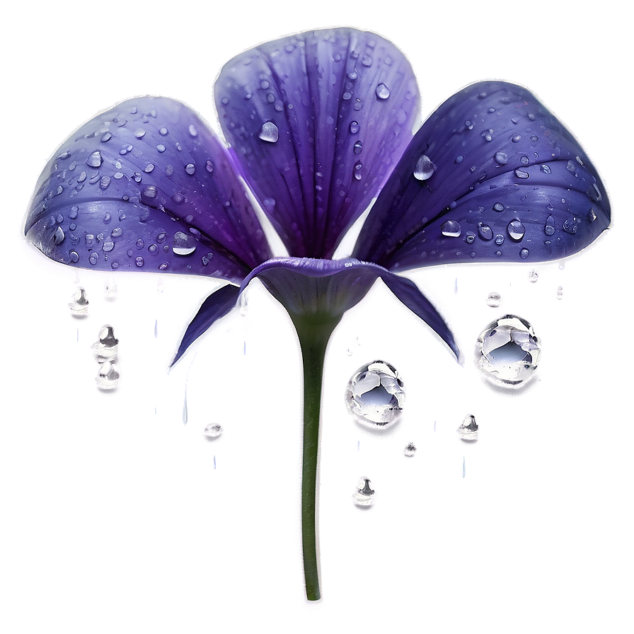 Aesthetic Flower With Raindrops Png Xst98