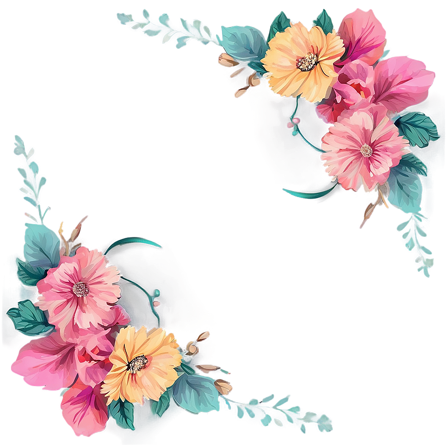 Aesthetic Flowers Frame Png 53