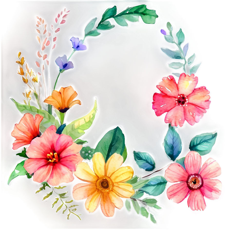 Aesthetic Flowers Watercolor Png Ilr28