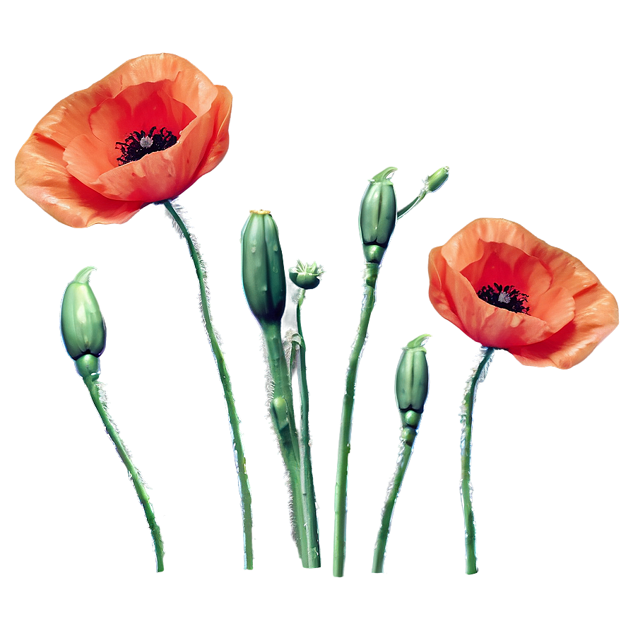 Aesthetic Poppy Flower Delicacy Png Chh