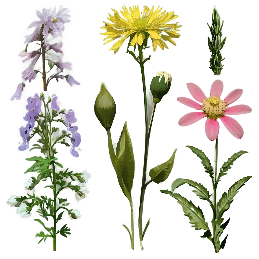 Aesthetic Wildflowers Collection Png Naq