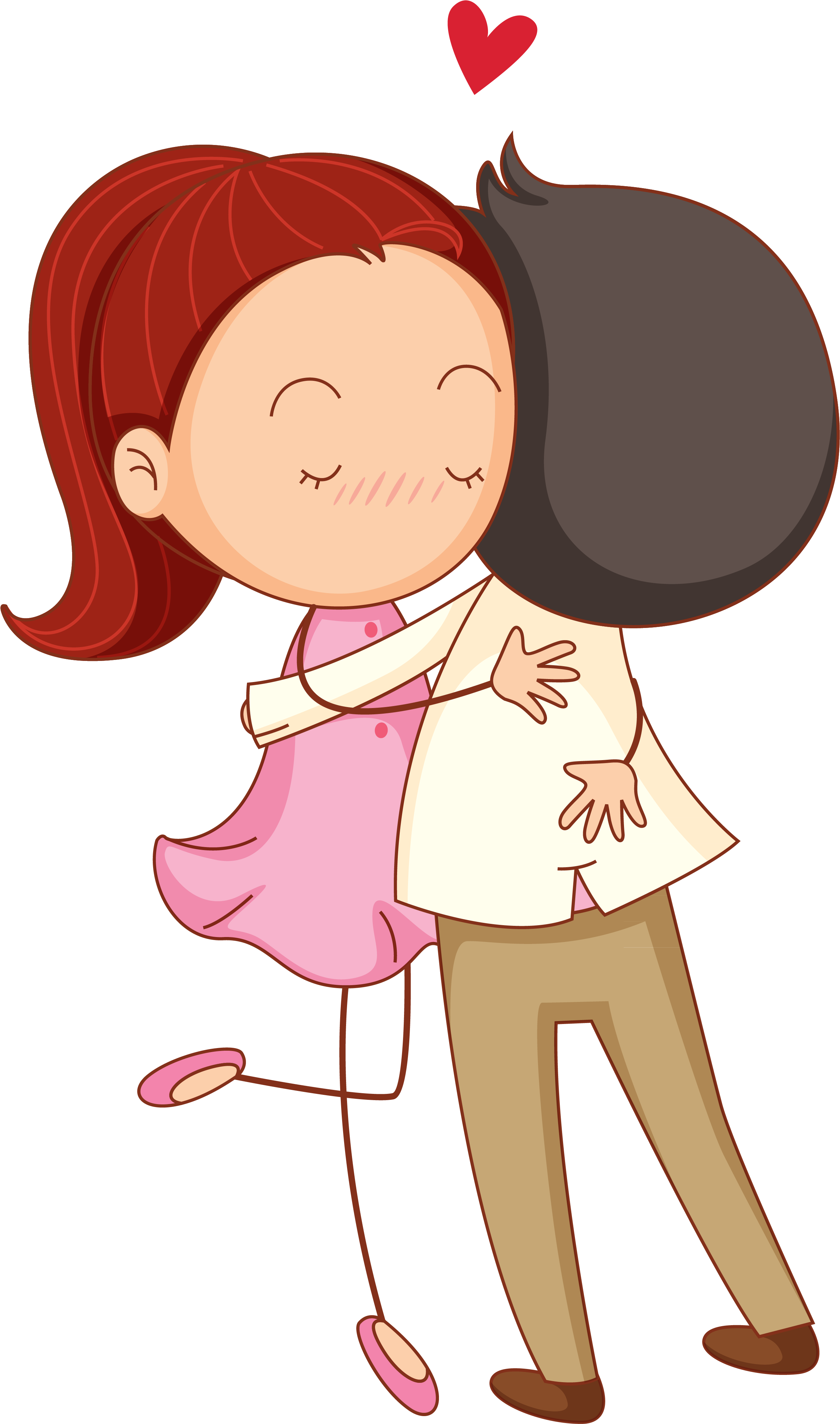 Affectionate Cartoon Hug