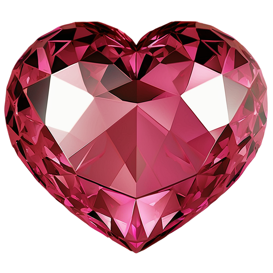 Affectionate Pink Heart Diamond Artwork Png 06282024