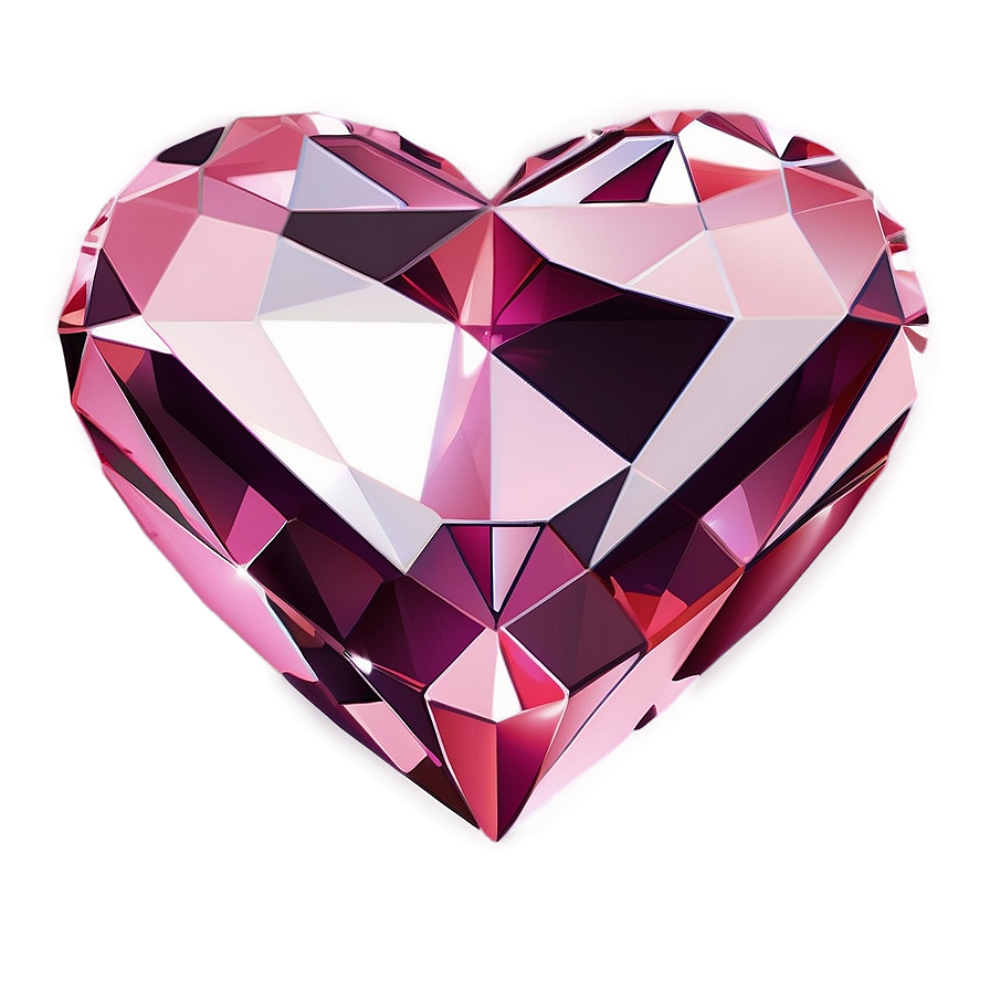 Affectionate Pink Heart Diamond Artwork Png Gxf