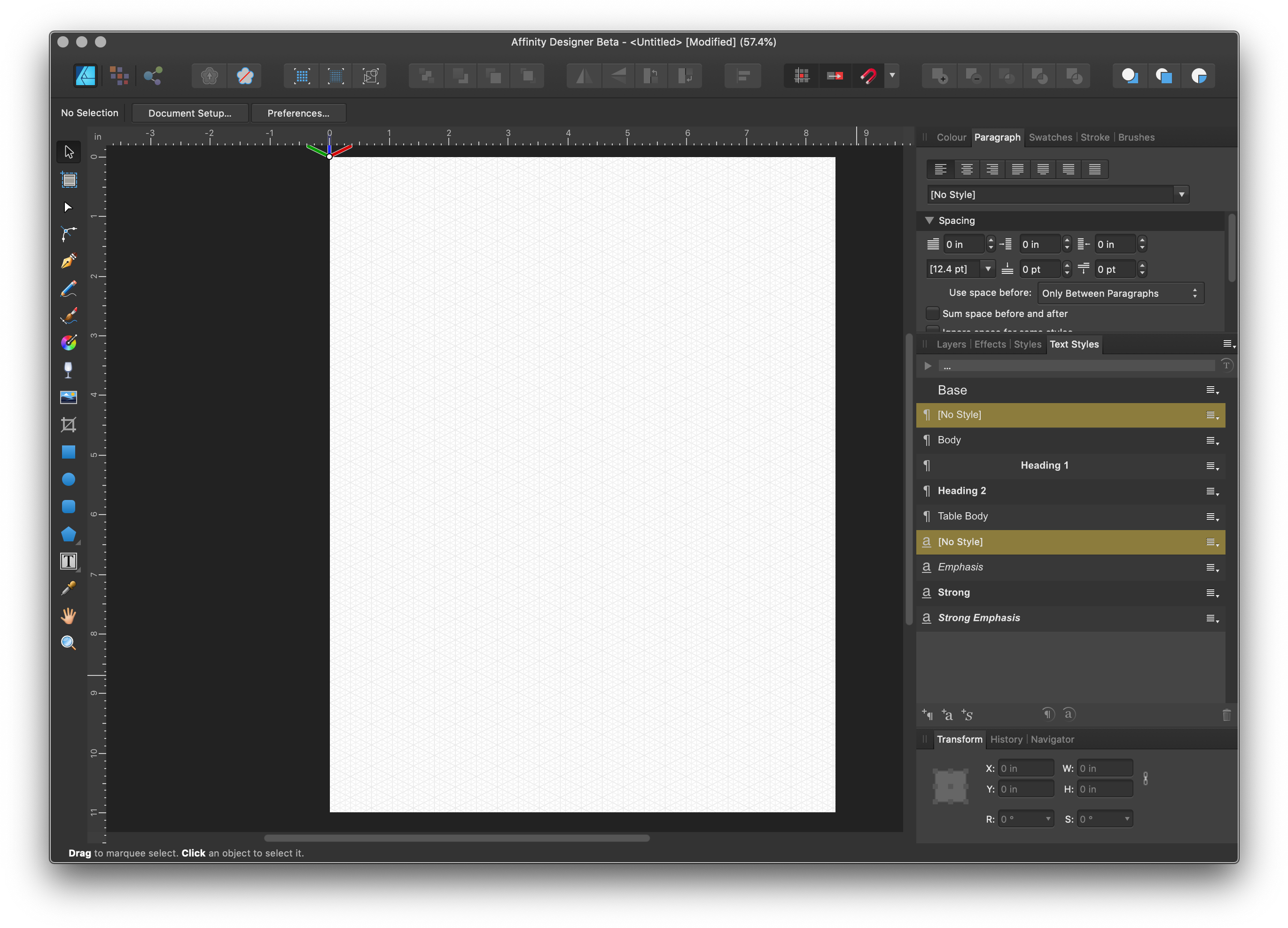 Affinity Designer Beta Interface