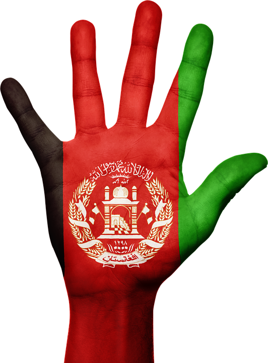 Afghanistan Flag Painted Hand