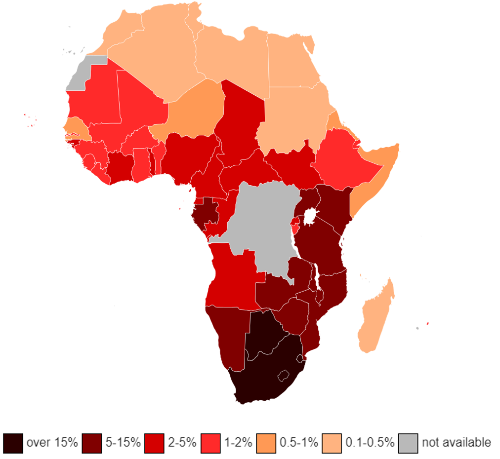 Africa Internet Penetration Rate Map