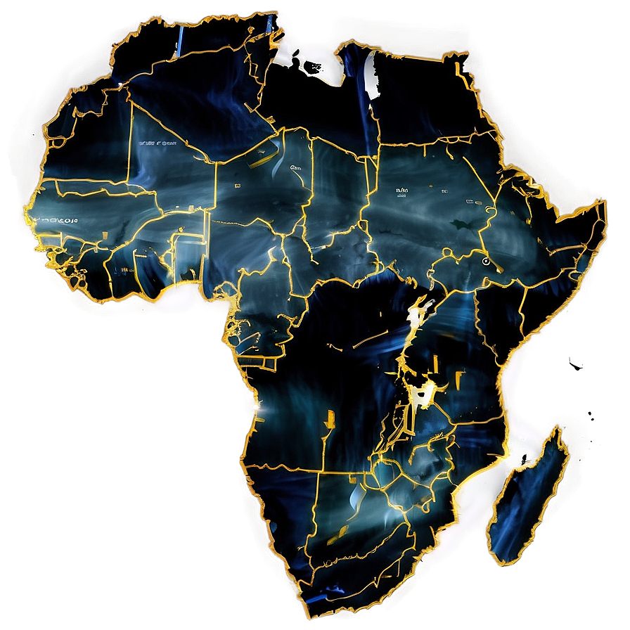 Africa Map Night Lights Png 52