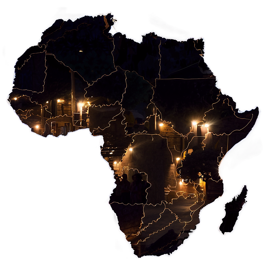 Africa Map Night Lights Png 97