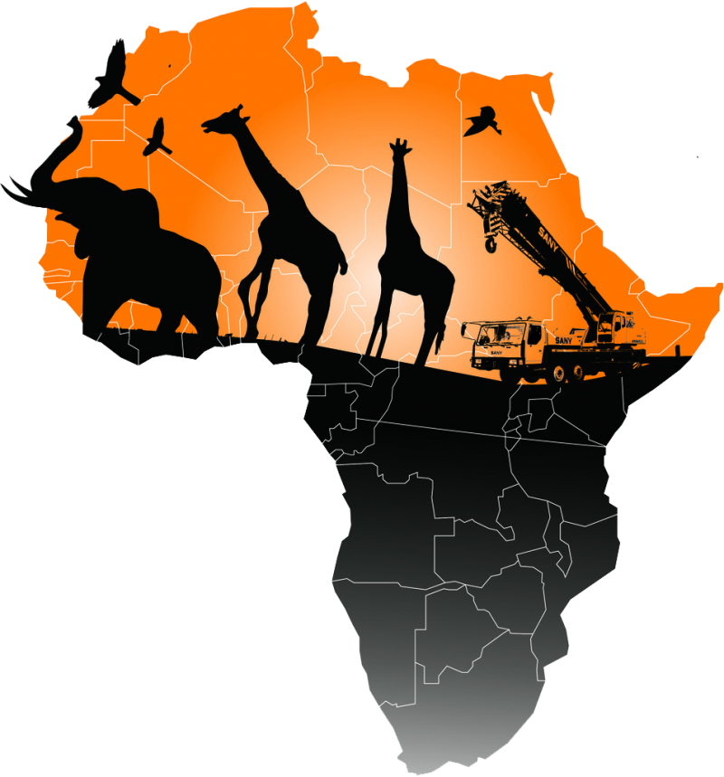 Africa Wildlifeand Industry Silhouette