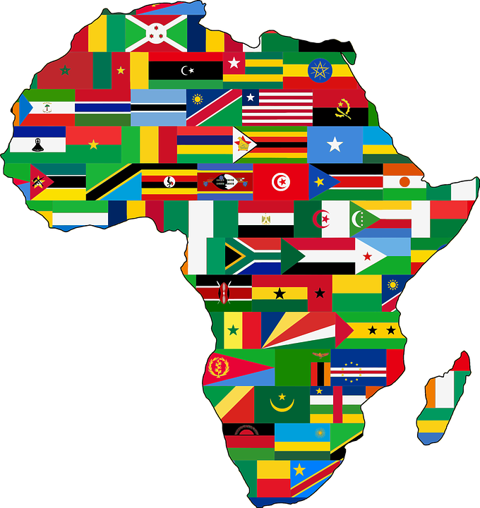 African Continent Flags Map