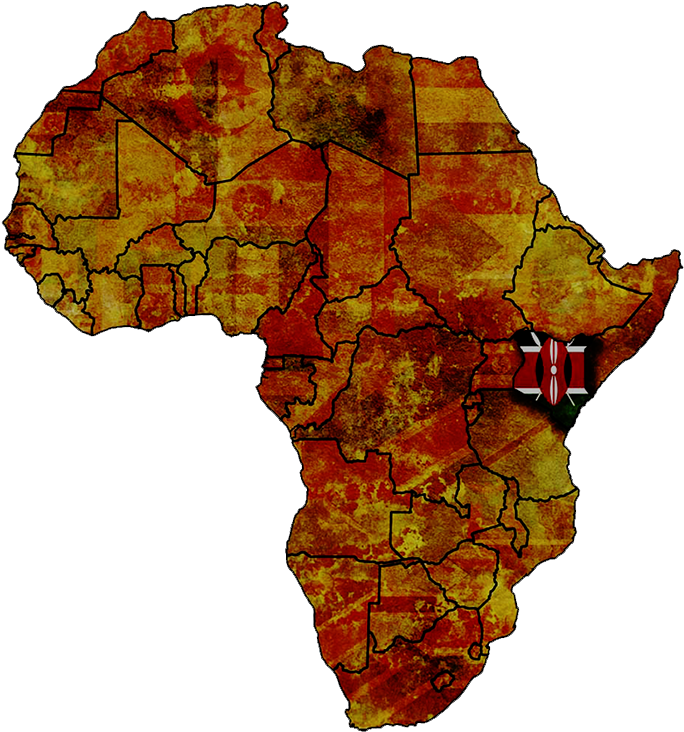 African Continent Textured Map