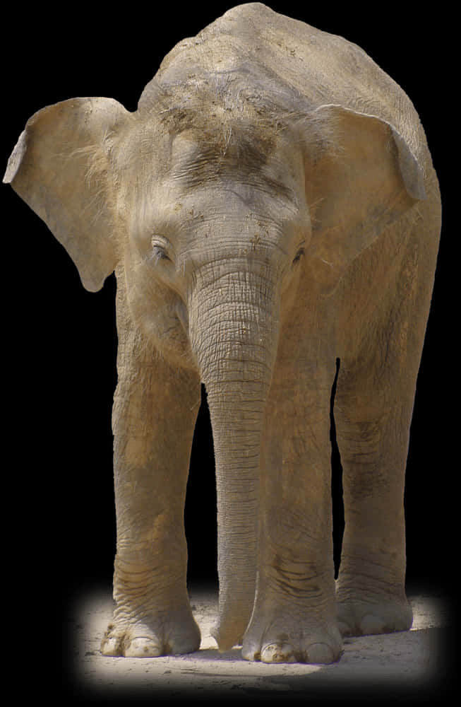 African Elephant Standing Isolated