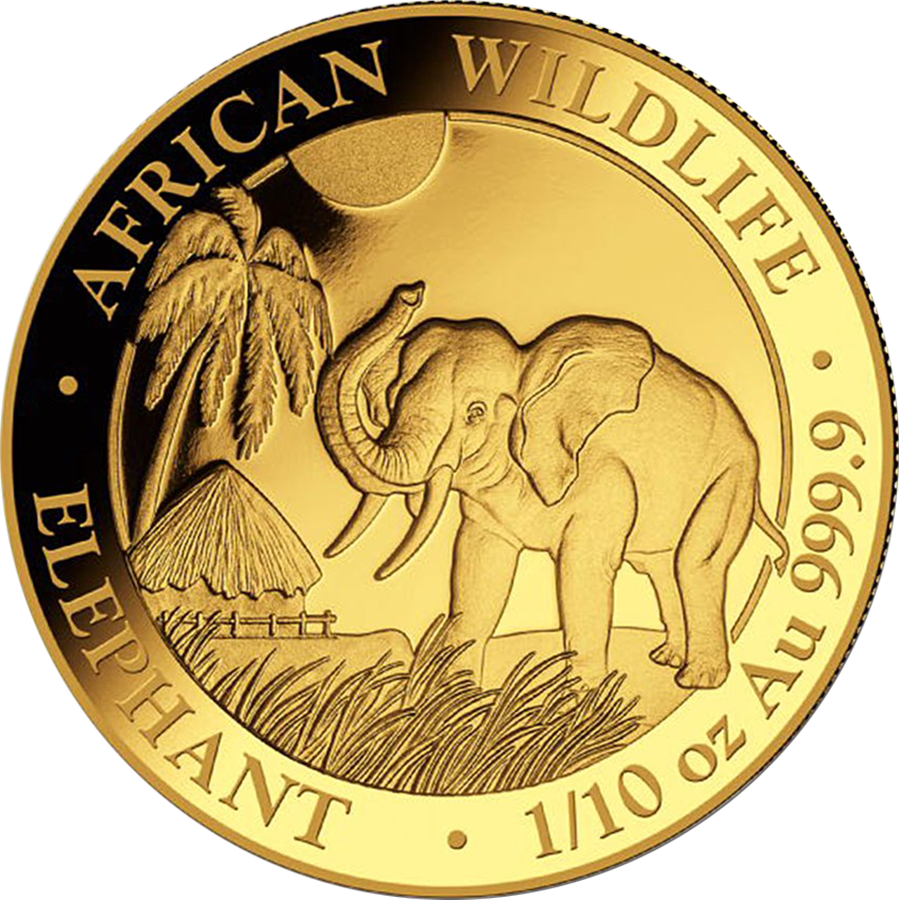 African Wildlife Elephant Gold Coin