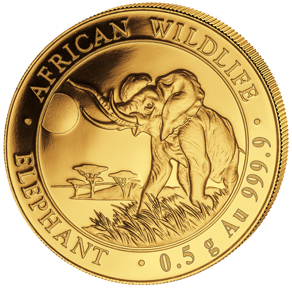 African Wildlife Elephant Gold Coin