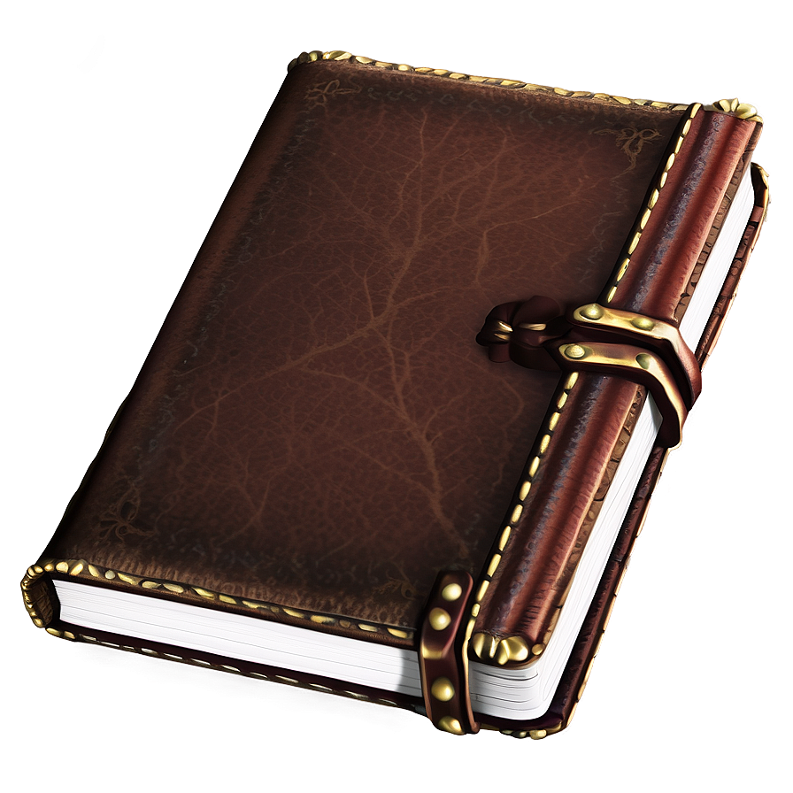 Aged Brown Leather Book Png 06202024