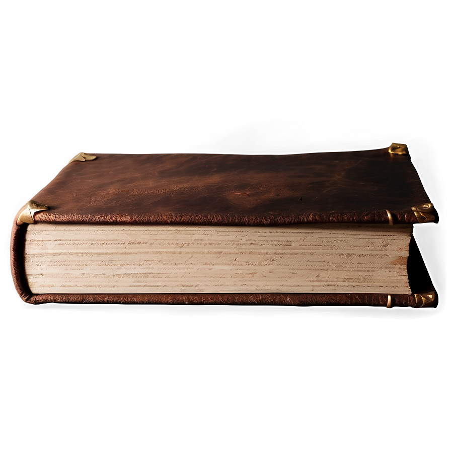 Aged Brown Leather Book Png Ihe