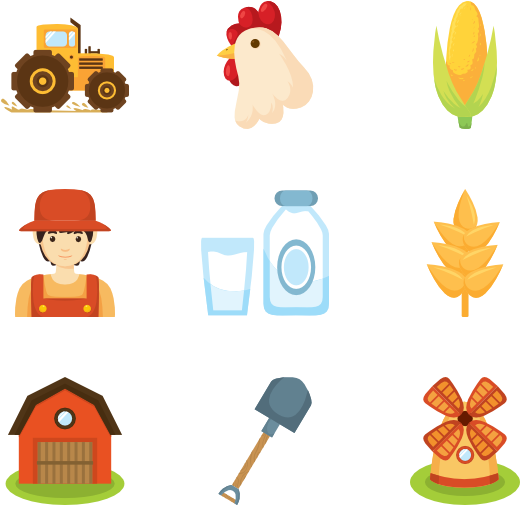 Agricultureand Farming Icons Set