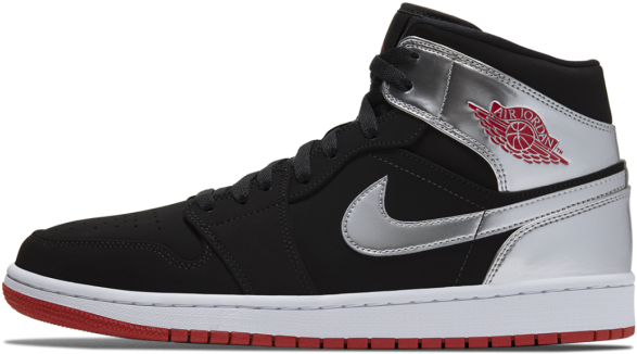 Air Jordan1 Black White Red Sneaker