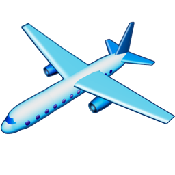 Airliner Icon Over Black Background