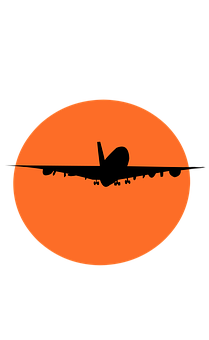 Airplane Silhouette Sunset