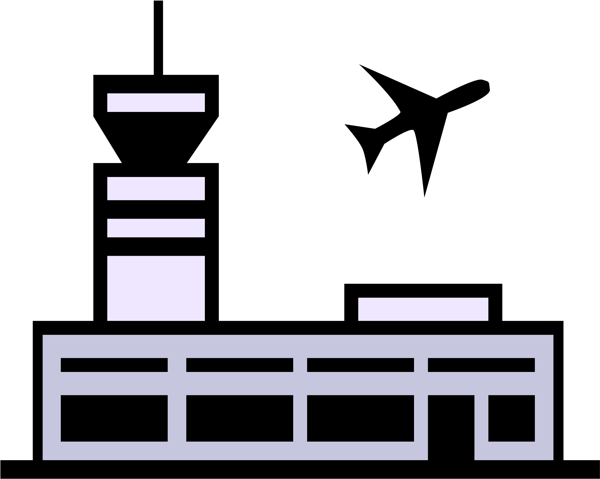 Airport Control Towerand Airplane Icon