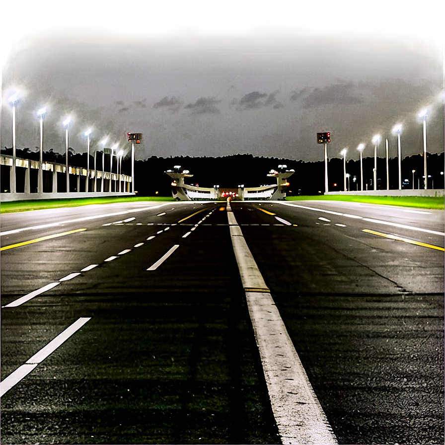 Airport Runway At Night Png 99