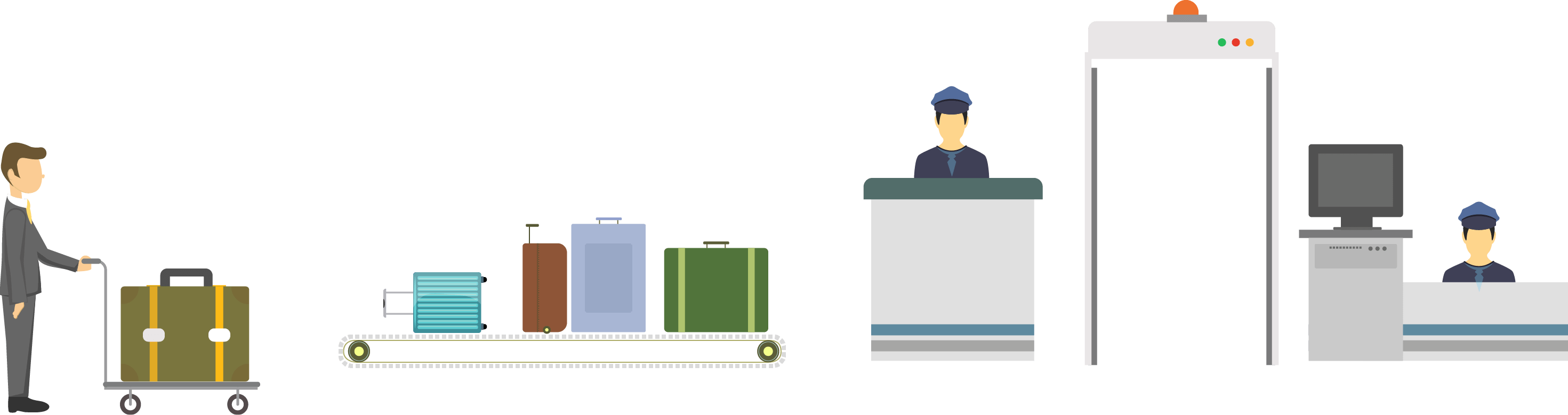 Airport Security Checkpoint Illustration