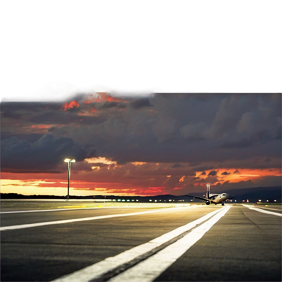 Airport Taxiway At Dawn Png Ocx81