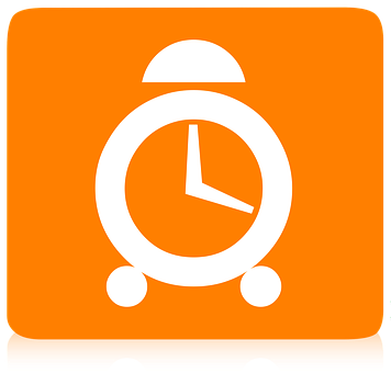 Alarm Clock Icon Orange Background