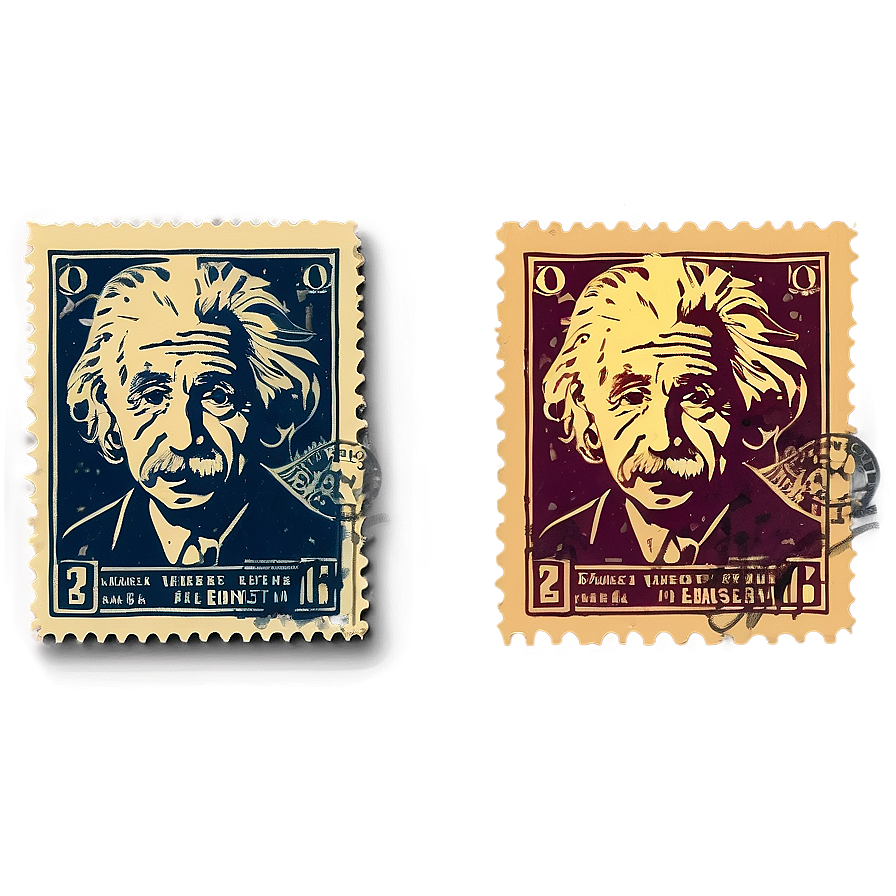 Albert Einstein Vintage Stamp Png 06122024