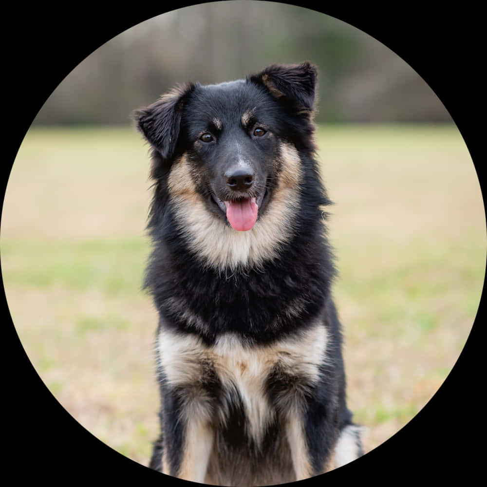 Alert Black Tan Dog Portrait