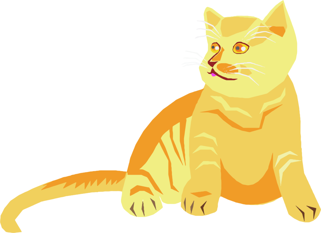 Alert Orange Cat Illustration