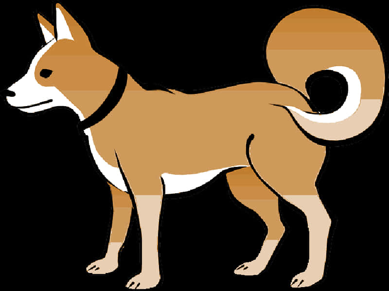 Alert Shiba Inu Illustration