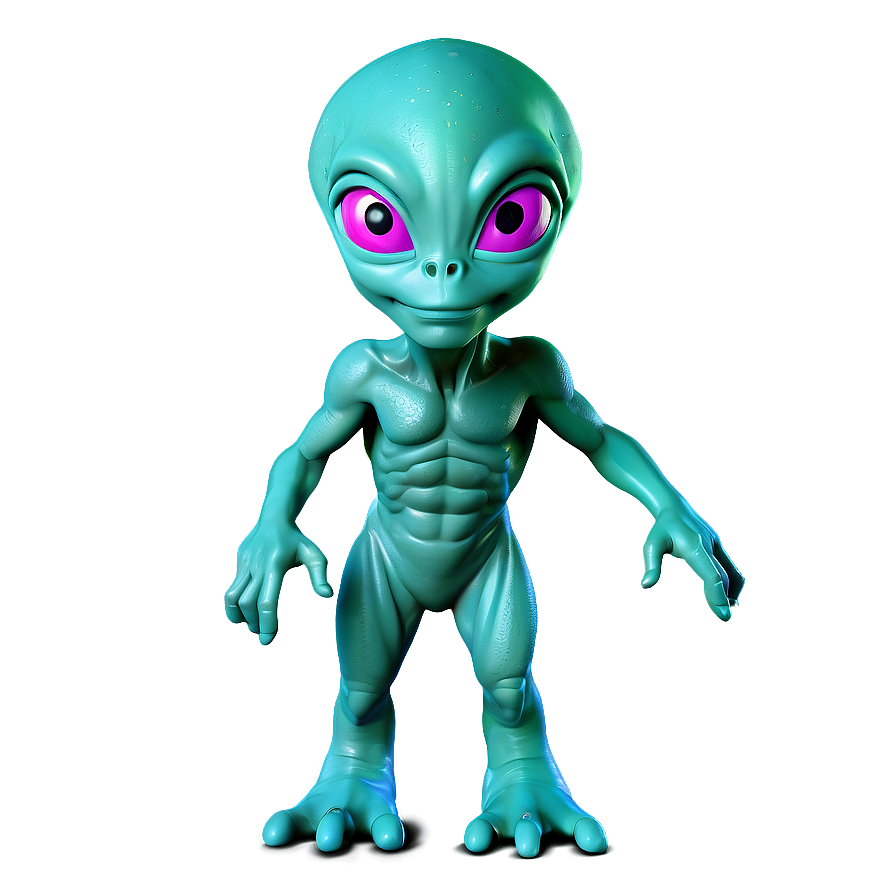 Alien Cartoon With Ufo Png 12