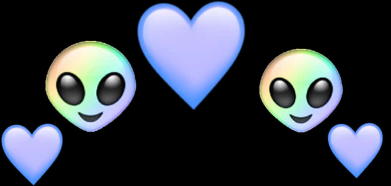 Alien Emoji Love Pattern