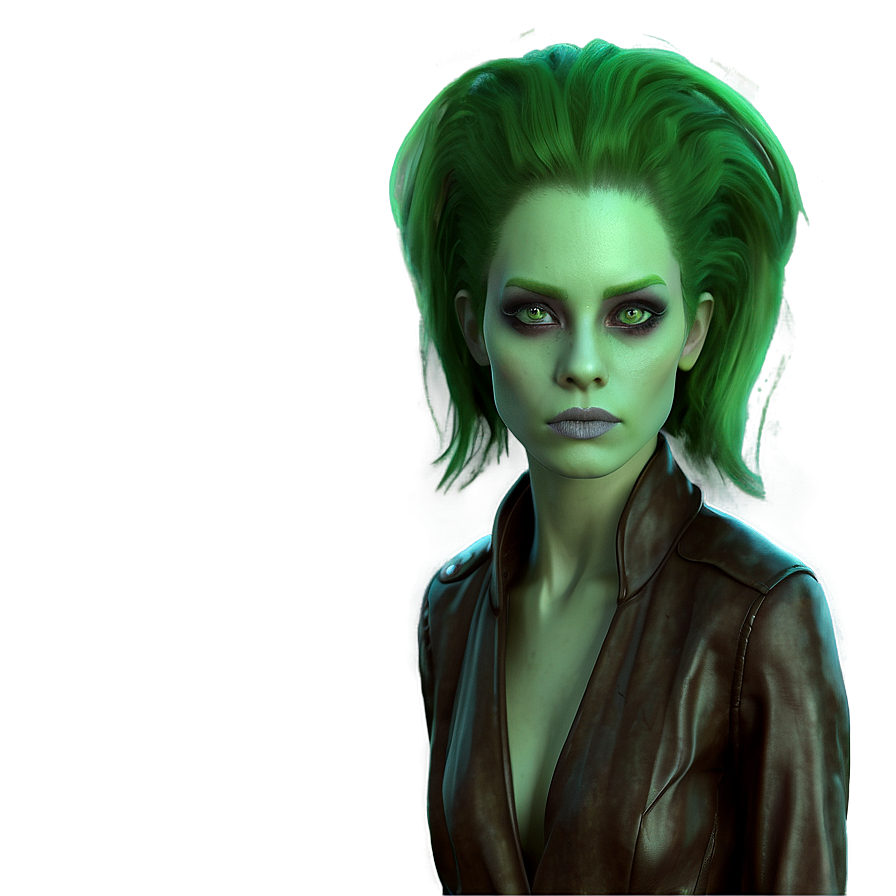 Alien Green Hair Mystery Png 94