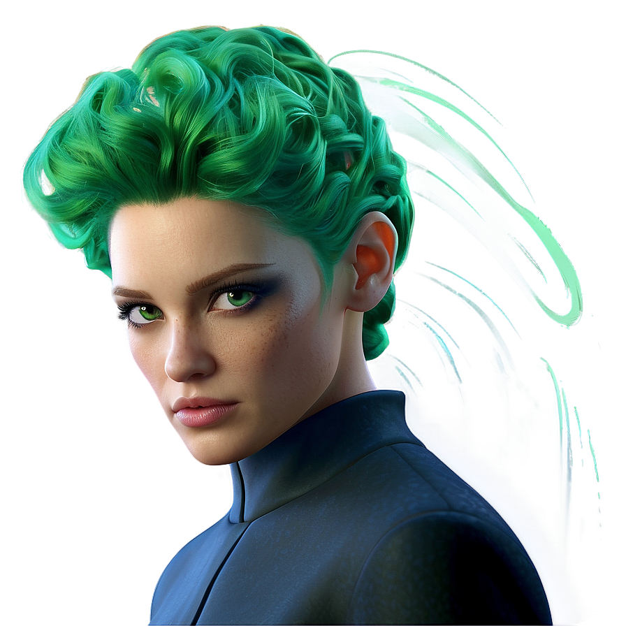 Alien Green Hair Mystery Png Wtx