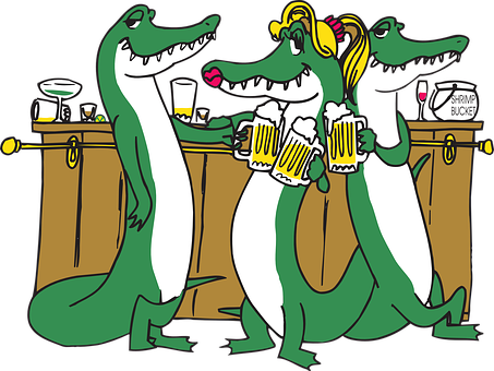 Alligator Bar Cartoon Fun