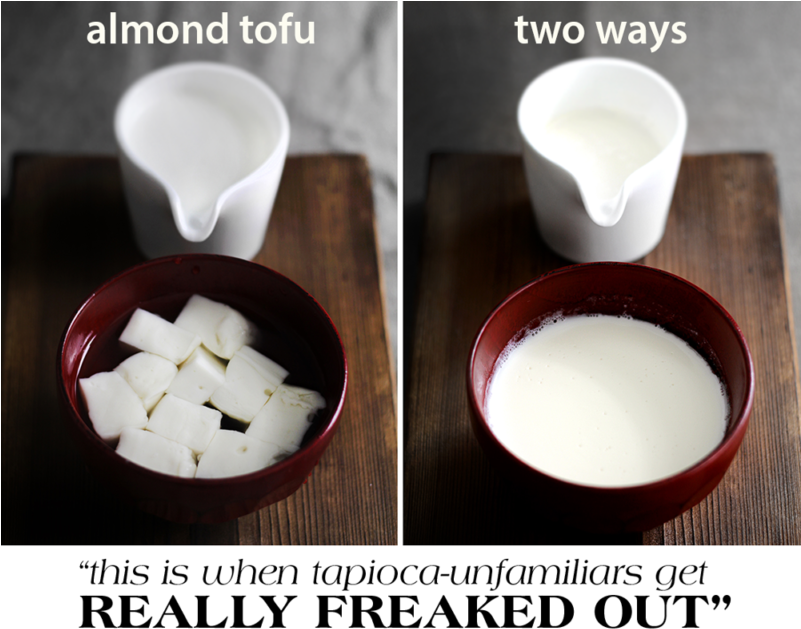 Almond Tofu Two Ways