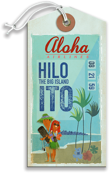 Aloha Airlines Hilo Big Island Luggage Tag