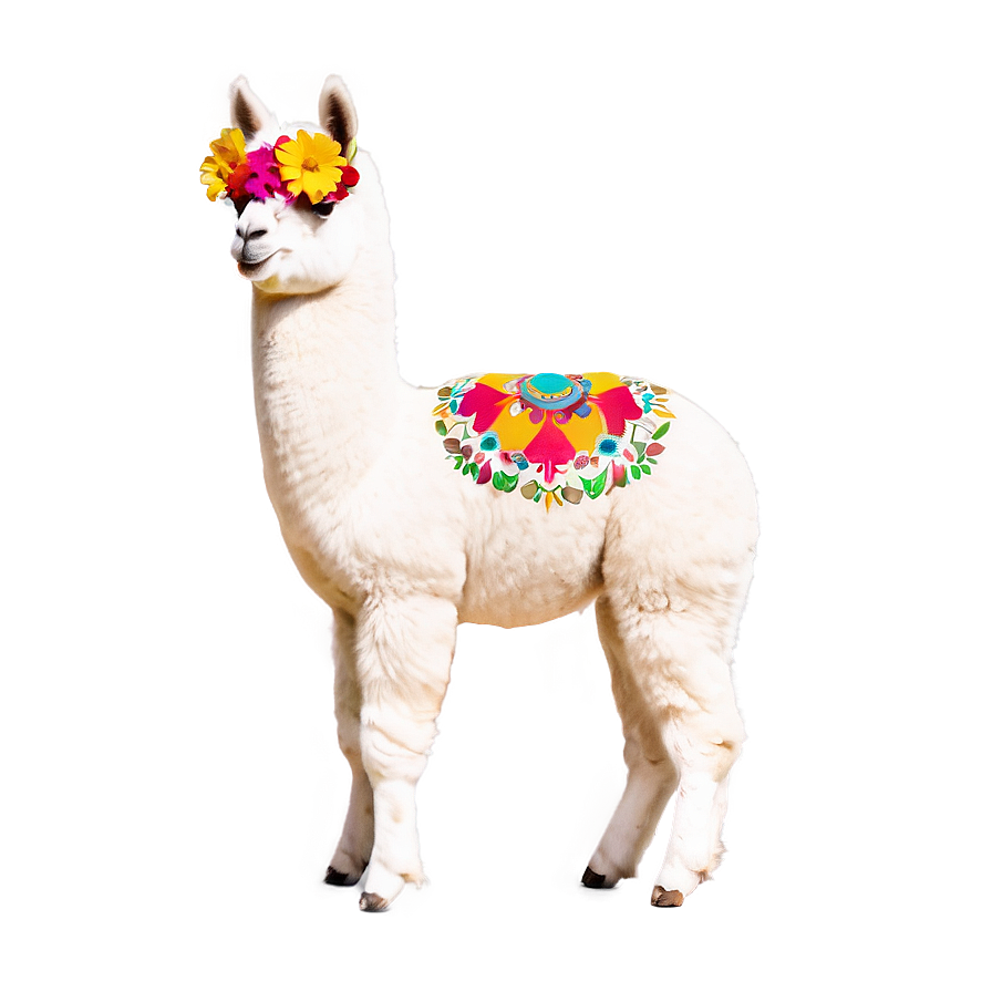 Alpaca With Flowers Png Wnh17