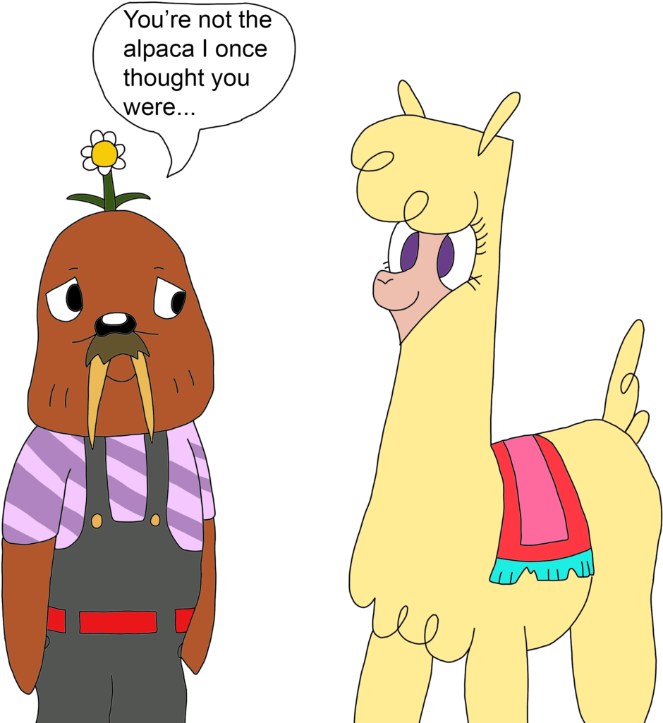 Alpacaand Walrus Cartoon Conversation