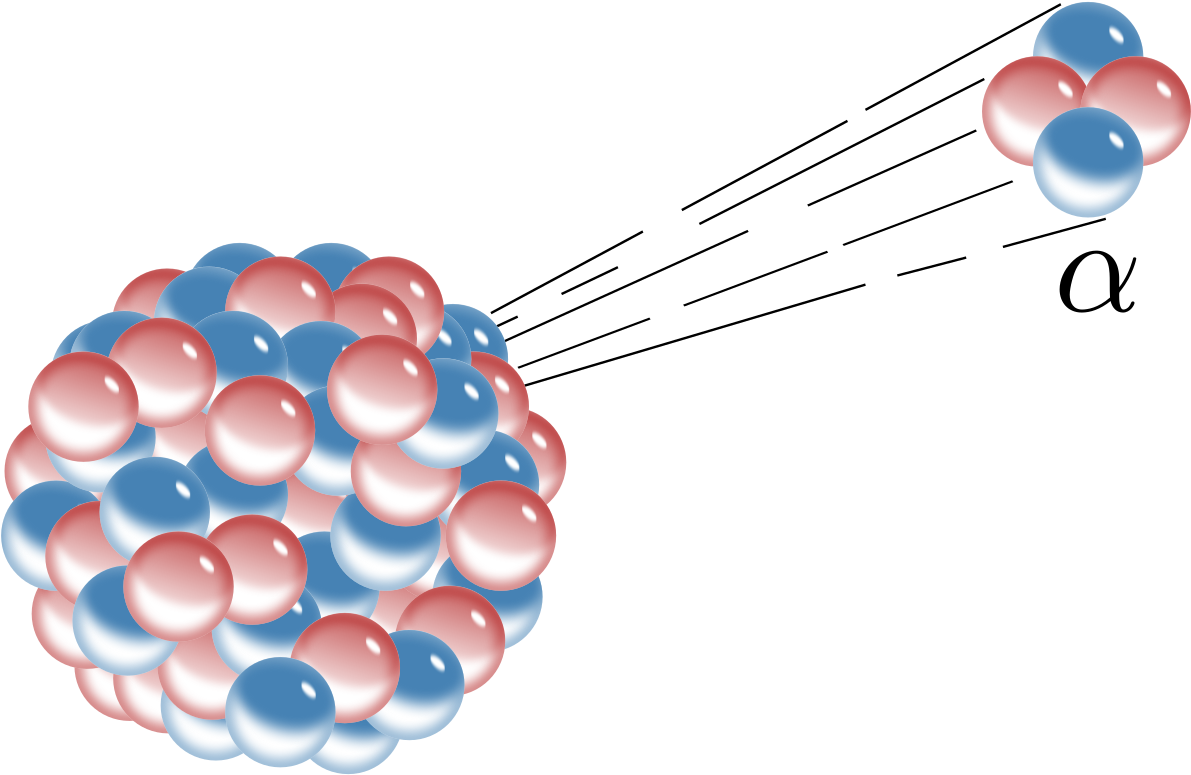 Alpha Particle Emission Illustration