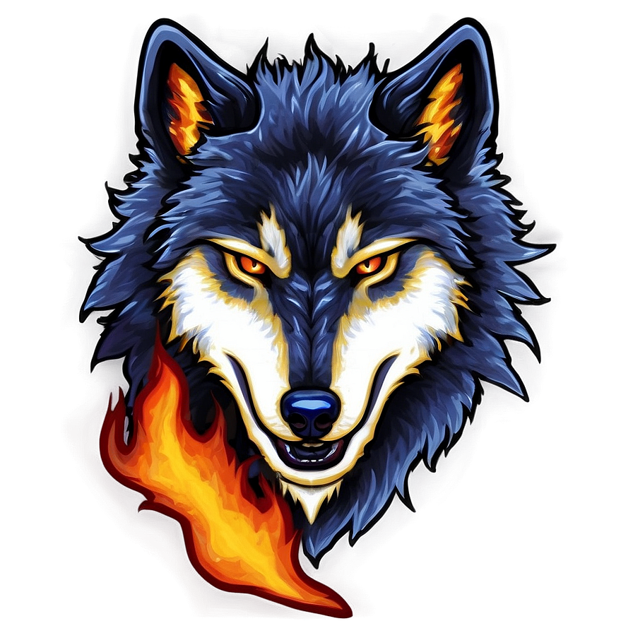 Alpha Wolf In Flames Png Ihe90