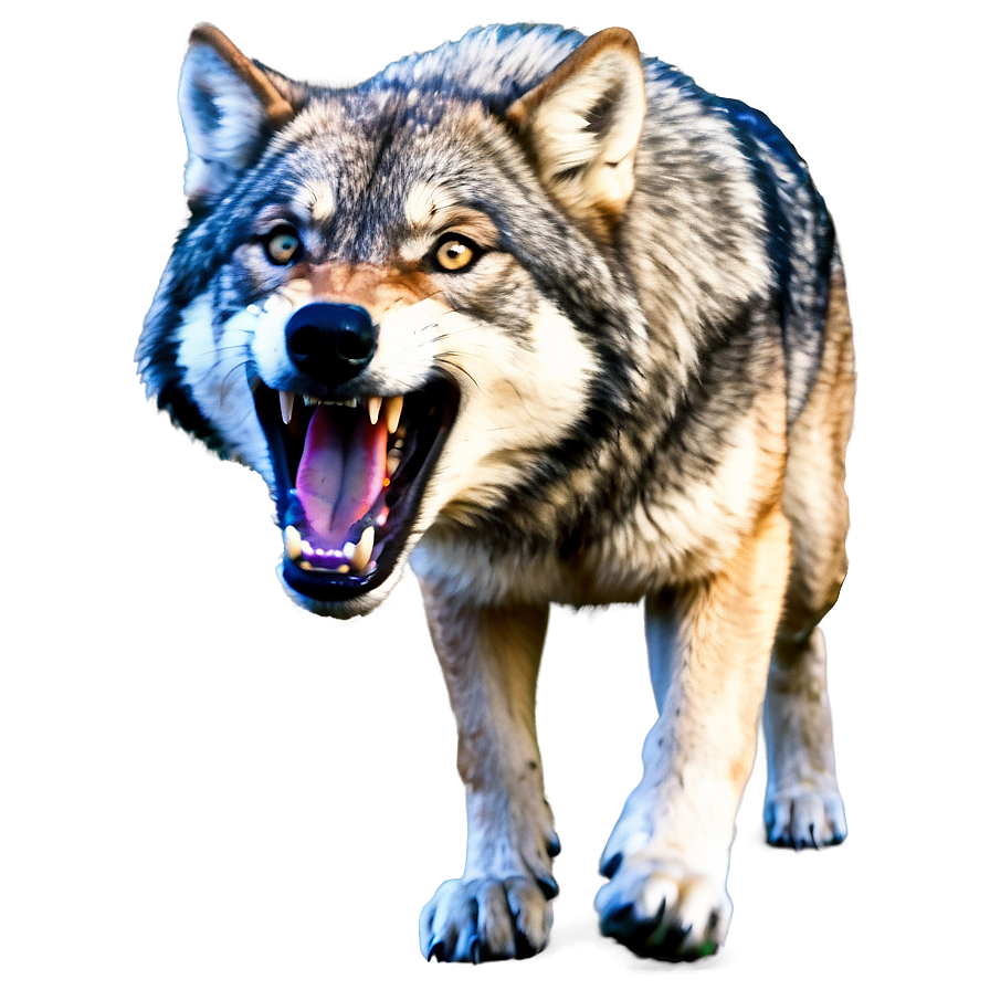 Alpha Wolf Roaring Loudly Png Png