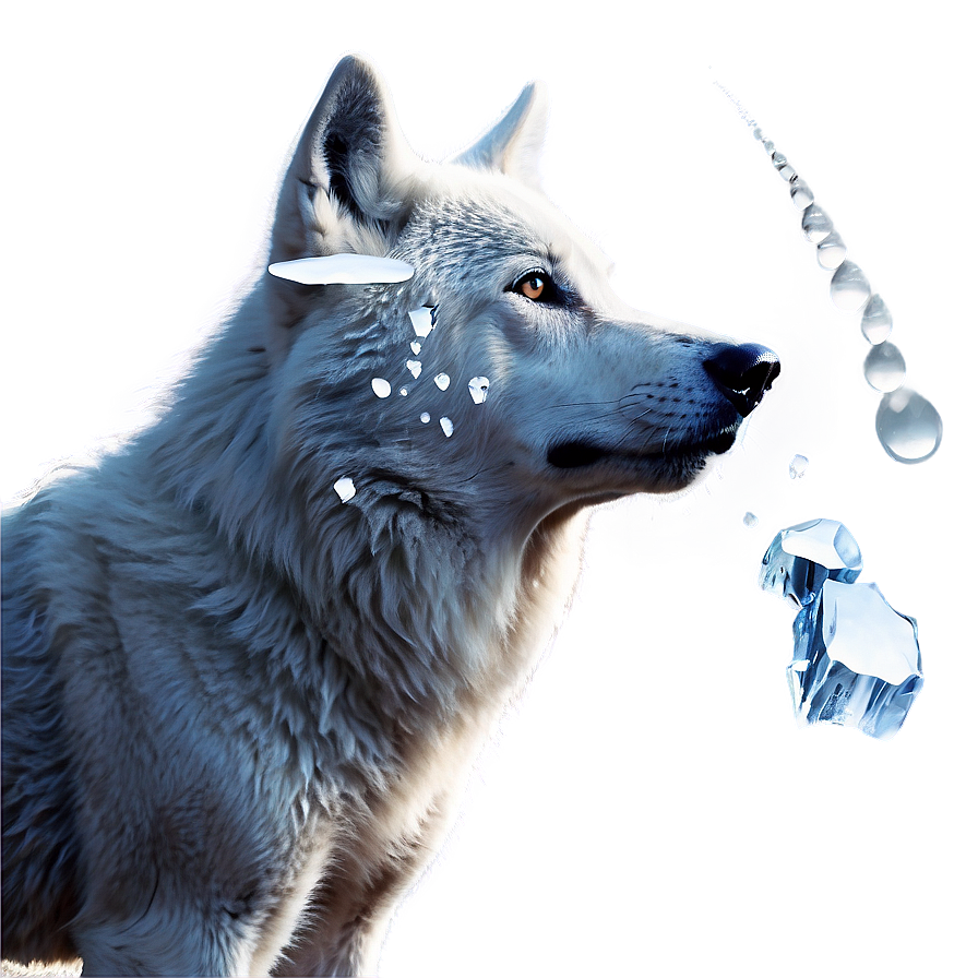 Alpha Wolf With Ice Background Png Rjb