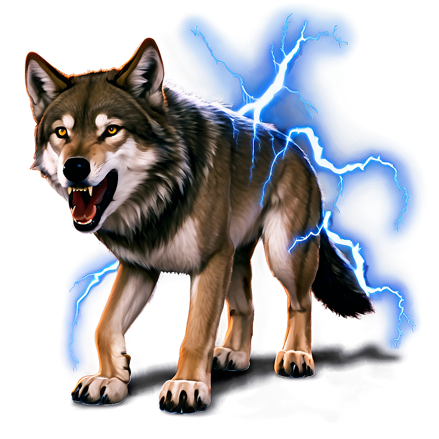 Alpha Wolf With Lightning Png Gts74